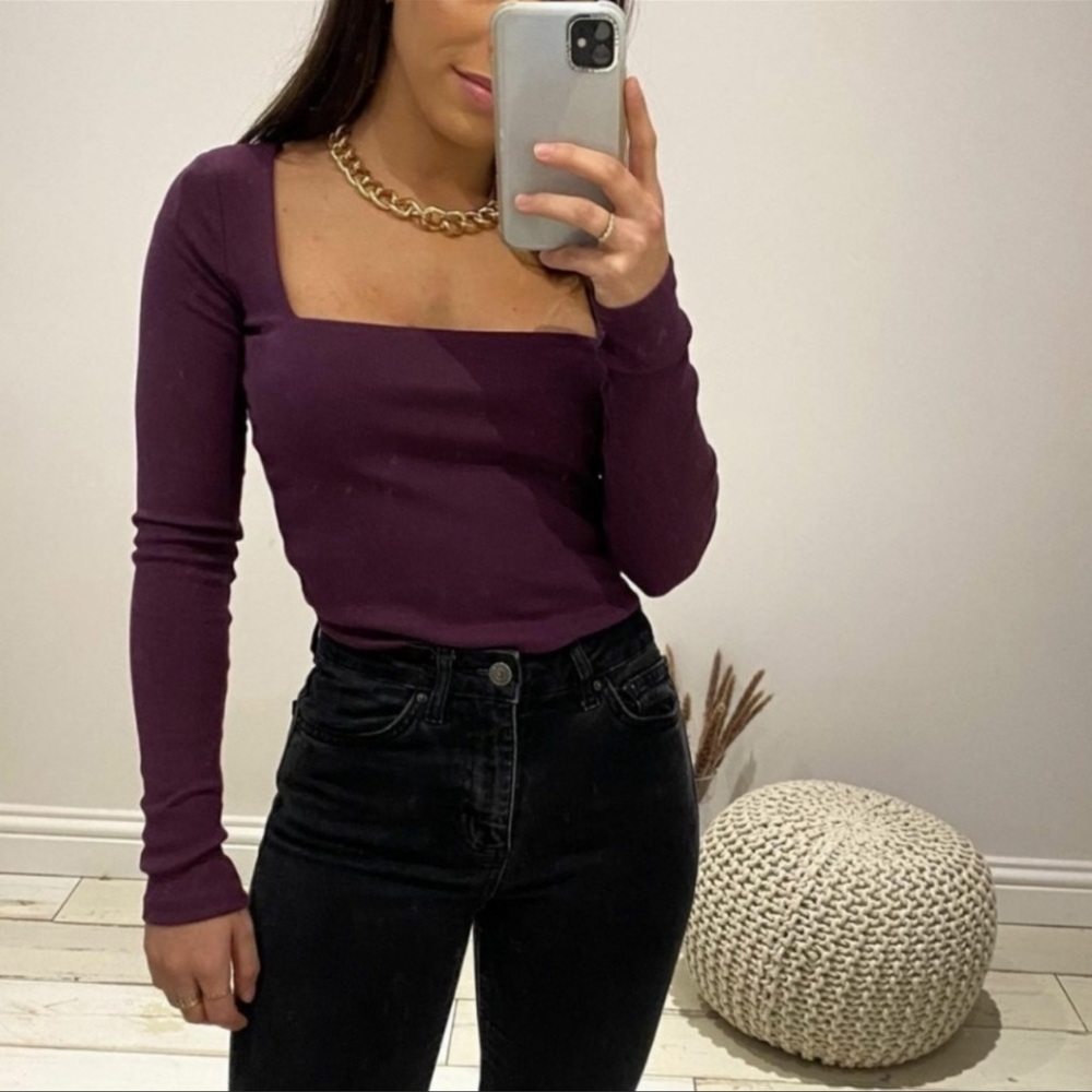 Zara square neck long sleeve